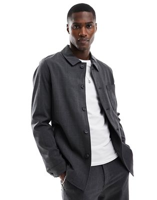 Selected Homme hybrid suit jacket in gray check