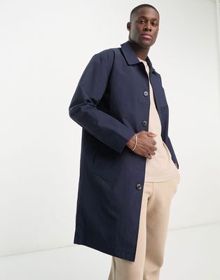 Selected Homme longline trench in navy
