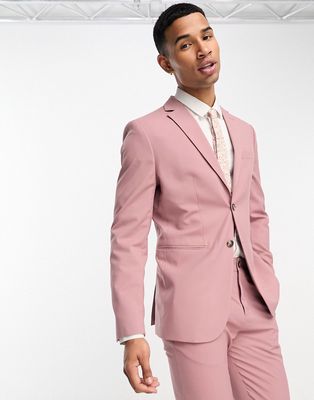 Selected Homme loose fit suit jacket in dusty pink