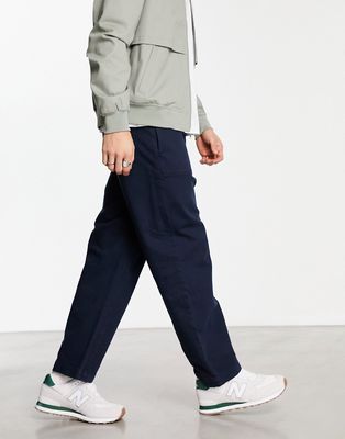 Selected Homme loose fit workwear pants in navy - part of a set