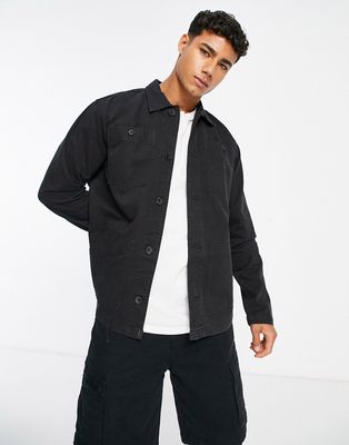 Selected Homme overshirt in washed black