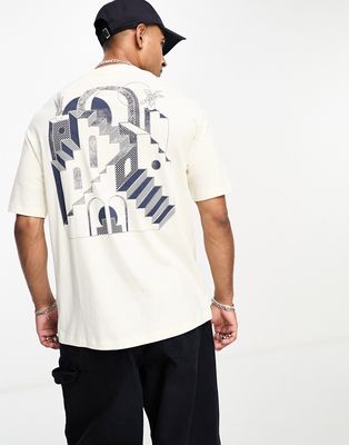 Selected Homme oversized t-shirt with architectural back print in off white