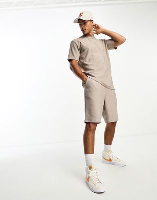 Selected Homme plisse shorts in beige - part of a set-Neutral