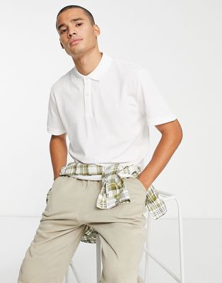 Selected Homme relaxed fit polo in white