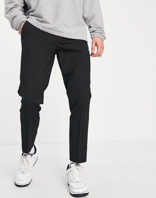 Selected Homme slim crop smart pants in black