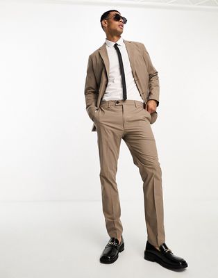 Selected Homme slim fit commuter suit pants in light brown