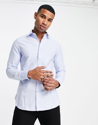 Selected Homme slim fit easy iron smart shirt in light blue