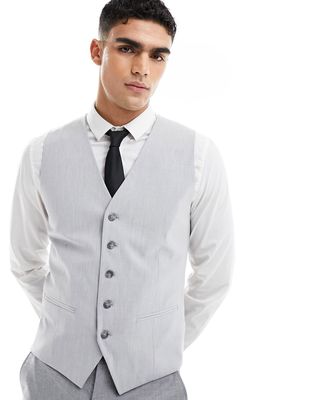 Selected Homme slim fit vest in light gray