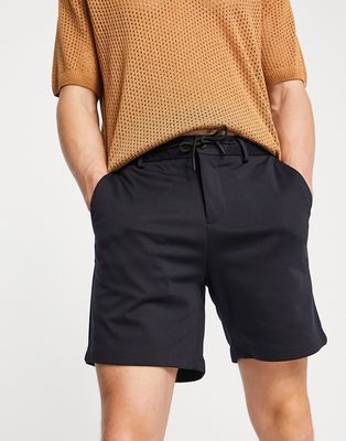 Selected Homme slim smart shorts in navy