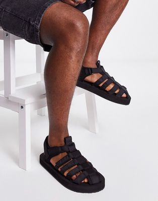 Selected Homme technical fisherman sandal in black