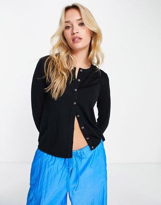 Selected Lydia button down cardigan in black