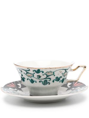 Seletti Hybrid Aspero ceramic tea cup set - Black