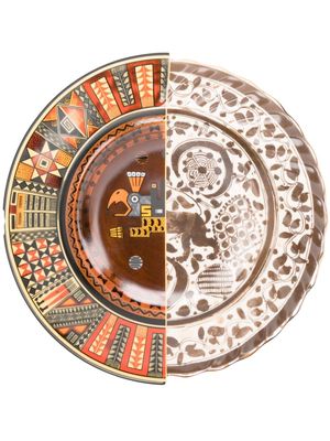 Seletti Hybrid Mitla ceramic dinner plate - Brown