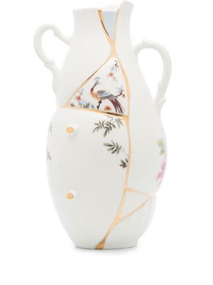 SELETTI Kintsugi porcelain vase - White