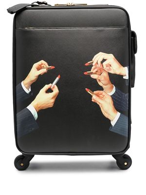 Seletti Lipsticks-print suitcase - Black