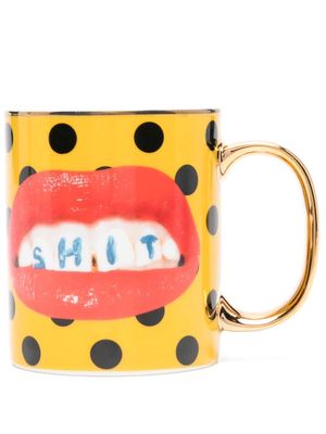 Seletti Shit porcelain mug - Yellow