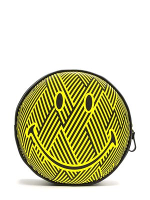 Seletti smile-face print circular-design wallet - Yellow