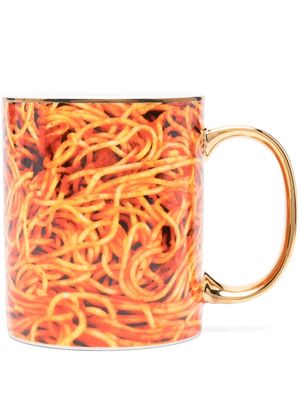 Seletti Spaghetti porcelain mug - Orange