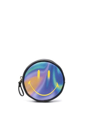 Seletti wave-print smiley-face purse - Purple