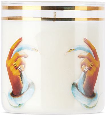 Seletti White Hands With Snakes Candle