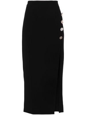 Self-Portrait button-embellished midi pencil skirt - Black