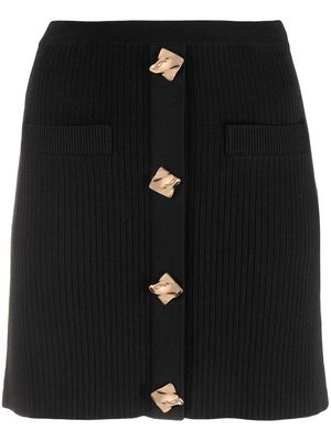 Self-Portrait button-front pencil skirt - Black