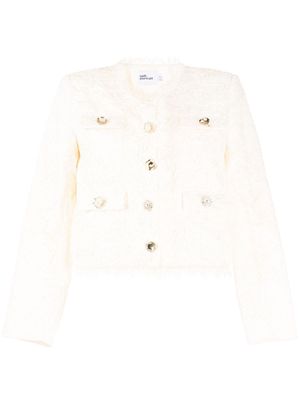 Self-Portrait corded lace buttoned jacket - White