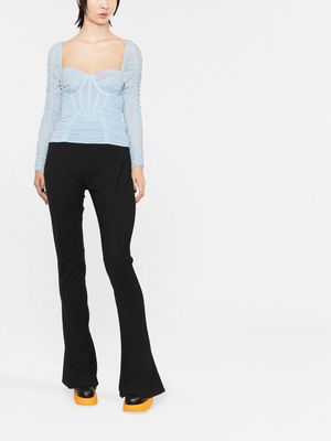Self-Portrait corset-style ruched top - Blue