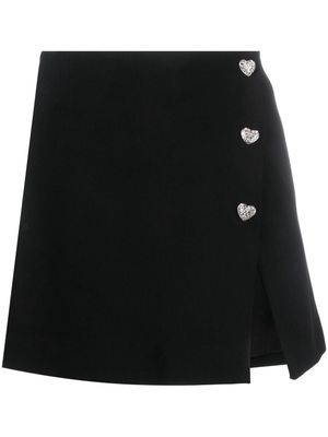 Self-Portrait crystal-embellished A-line miniskirt - Black