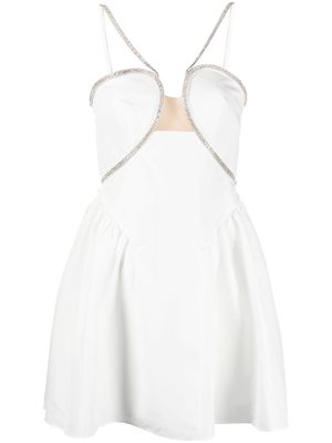 Self-Portrait crystal-embellished cut-out minidress - White