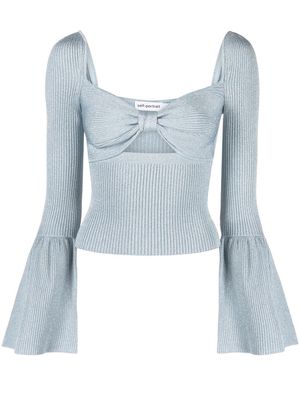 Self-Portrait cut-out knitted jumper - Blue