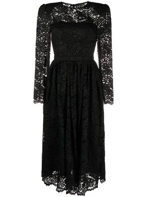 Self-Portrait detachable-belt floral-lace dress - Black