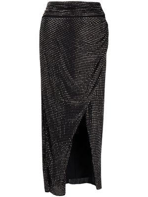 Self-Portrait gem-embellished draped skirt - Black
