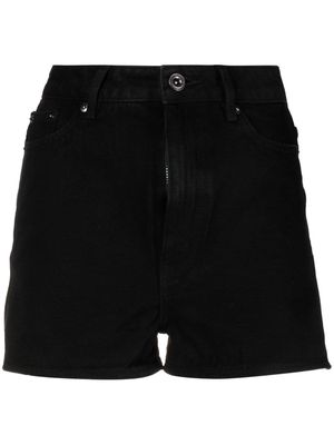 Self-Portrait high-waisted denim shorts - Black