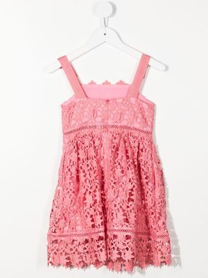 Self-Portrait Kids lace-detail sleeveless dress - Pink
