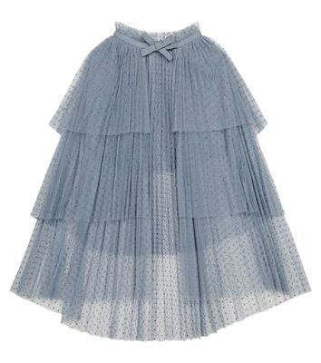 Self-Portrait Kids Point d'esprit tulle cape