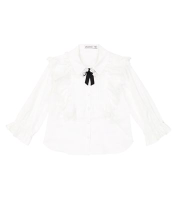 Self-Portrait Kids Ruffle-trimmed cotton shirt