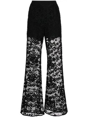 Self-Portrait lace high-waist trousers - Black