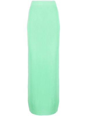 Self-Portrait maxi knitted skirt - Green