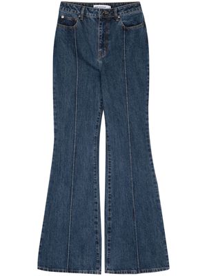 Self-Portrait mid-rise bootcut jeans - Blue