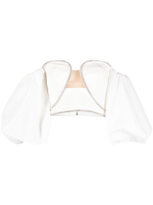 Self-Portrait off-shoulder puff-sleeve top - White