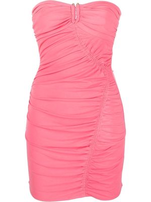 Self-Portrait ruched-detail strapless dress - Pink