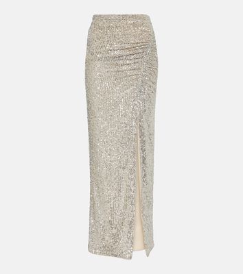 Self-Portrait Sequined high-rise maxi skirt