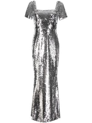 Self-Portrait sequinned maxi dress - Silver