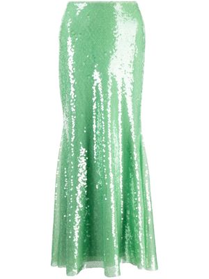 Self-Portrait sequinned mermaid skirt - Green