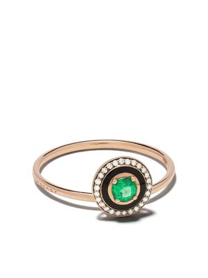 Selim Mouzannar 18kt rose gold diamond emerald Mina ring - Pink