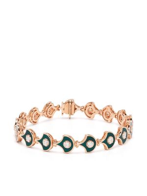 Selim Mouzannar 18kt rose gold Fish For Love diamond bracelet - Green