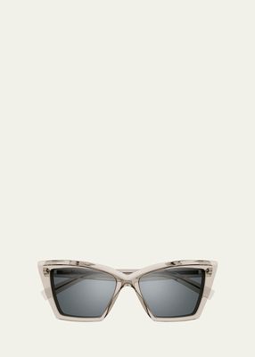 Semi-Transparent Acetate Cat-Eye Sunglasses