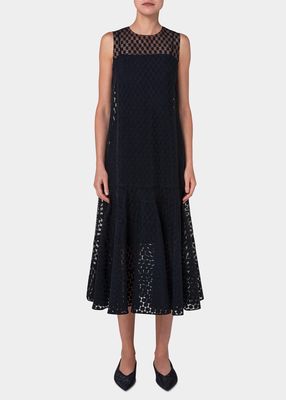 Semi-Transparent Dotted Midi Dress