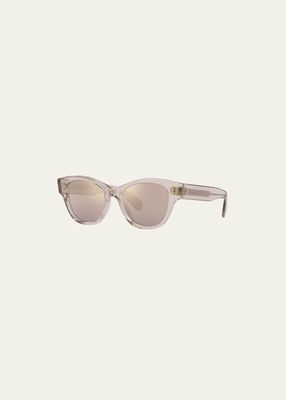 Semi-Transparent Square Acetate Sunglasses